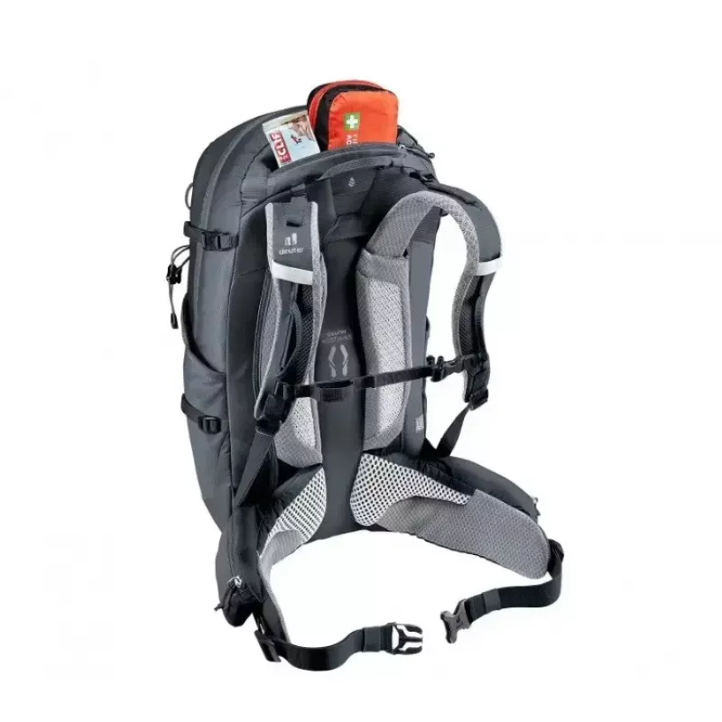 Mugursoma DEUTER Trail PRO 31 SL sievietēm — 31 L, viegla, izturīga, sieviešu piegriezums, melna