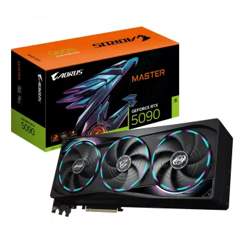 GIGABYTE AORUS GeForce RTX 5090 MASTER 32G grafiskā karte - 32GB GDDR7, 512bit, PCI-E 5.0, 2655MHz kodola frekvence, 3 x DP 2.1a, 1 x HDMI 2.1b, GV-N5090AORUS M-32GD