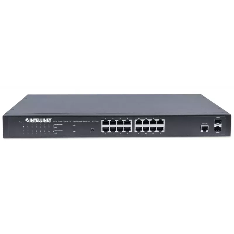 Pārvaldāms slēdzis Intellinet 16 portu Gigabit Ethernet PoE+