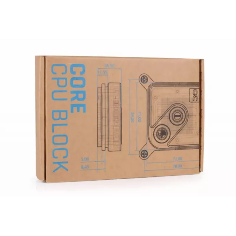 Ūdens bloks Alphacool Core 1 Aurora misiņa varš niķelis caurspīdīgs balts 72mm