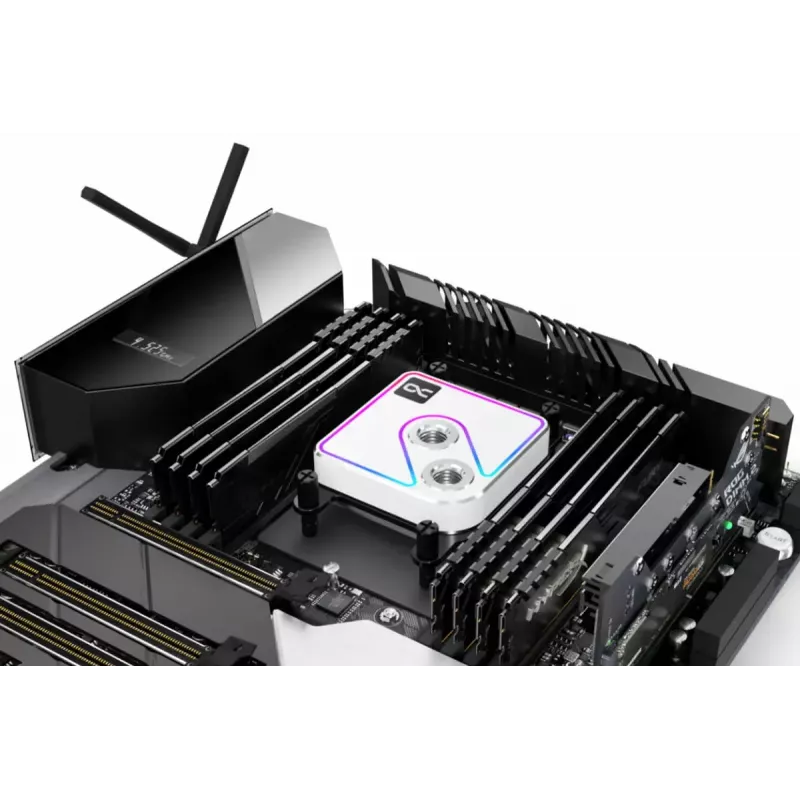 Ūdens bloks Alphacool Core 1 Aurora misiņa varš niķelis caurspīdīgs balts 72mm