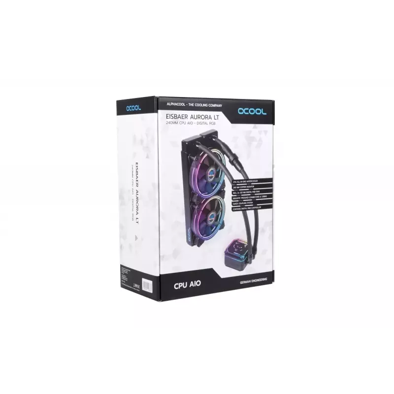 Universāls šķidruma dzesētājs Alphacool Eisbaer Aurora LT240 12 cm Melns
