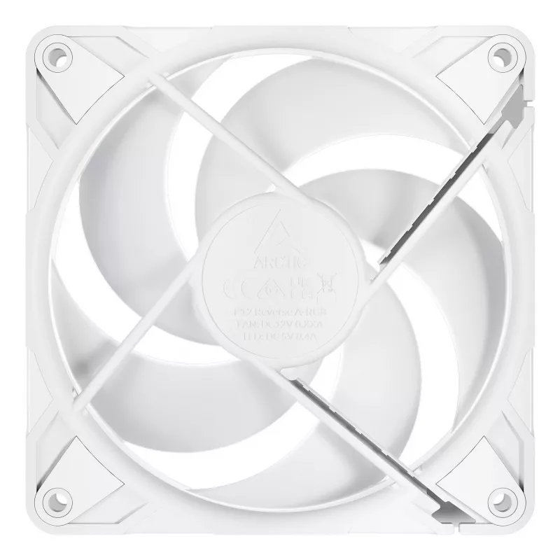 ARCTIC Freezer P12 Pro Reverse A-RGB (Balts) - 3 iepakojumā - 120 mm A-RGB PWM ventilators ar kabeļa sadalītāju