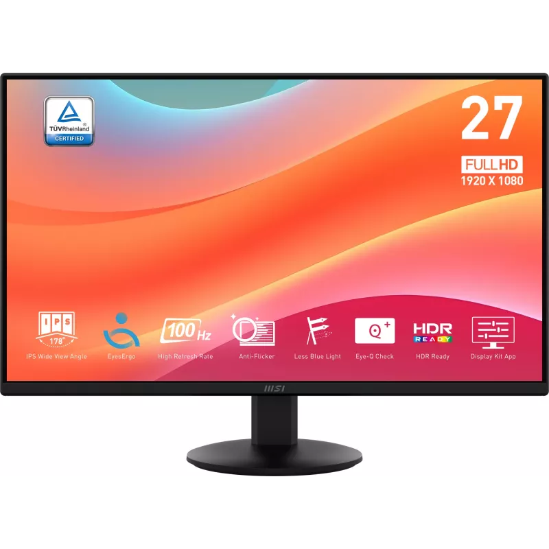 MSI Pro MP272L datora monitors 68.6 cm (27 collas) 1920 x 1080 pikseļi Full HD LED Melns