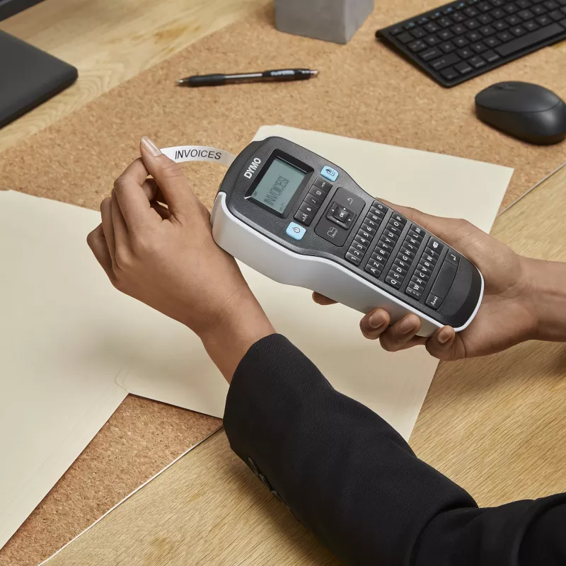 DYMO LabelManager 160 uzlīmju printera starta komplekts ar 3 D1 uzlīmju lentu ruļļiem | Rokas uzlīmju printeris | QWERTY tastatūra | Ideāli piemērots birojam vai mājām
