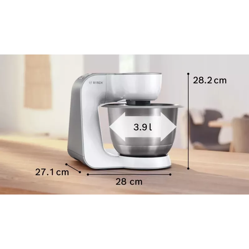 Virtuves kombains Bosch Serie 4 MUM58200 — 1000 W, 3,9 L nerūsējošā tērauda bļoda, balts