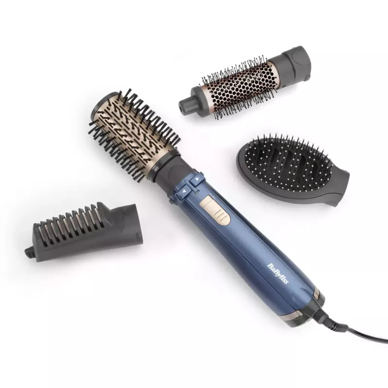 Karstā gaisa suka BaByliss Style Pro 1000 AS965E — 1000 W, 2,5 m vads, 4 suku uzgaļi, keramikas sildītājs, jonu tehnoloģija, automātiska rotācija