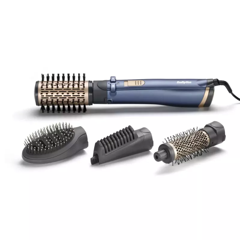 Karstā gaisa suka BaByliss Style Pro 1000 AS965E — 1000 W, 2,5 m vads, 4 suku uzgaļi, keramikas sildītājs, jonu tehnoloģija, automātiska rotācija