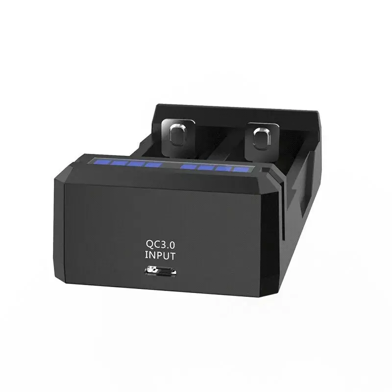 Baterijas lādētājs XTAR SC2 Li-ion 18650 USB-C 2 sloti, USB-C barošana, LED indikatori, melns