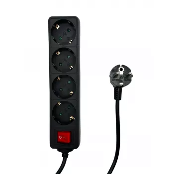 Microconnect MC-GRU0045BS strāvas pagarinātājs 5 m 4 maiņstrāvas rozetes Iekštelpām Melns