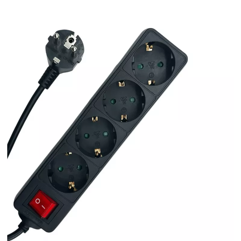 Microconnect MC-GRU0045BS strāvas pagarinātājs 5 m 4 maiņstrāvas rozetes Iekštelpām Melns