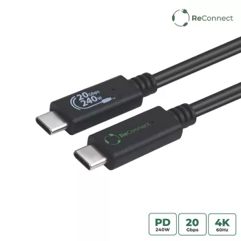 Microconnect ECO-USB3.2CC0.5 USB kabelis USB 3.2 Gen 2x2 0.5 m USB C Melns