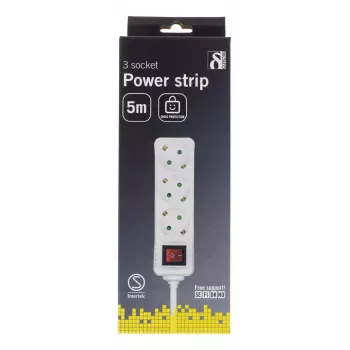 Microconnect GRU0035WS pagarinātājs 5 m 3 maiņstrāvas kontaktligzdas balts
