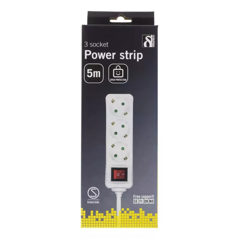 Microconnect GRU0035WS pagarinātājs 5 m 3 maiņstrāvas kontaktligzdas balts