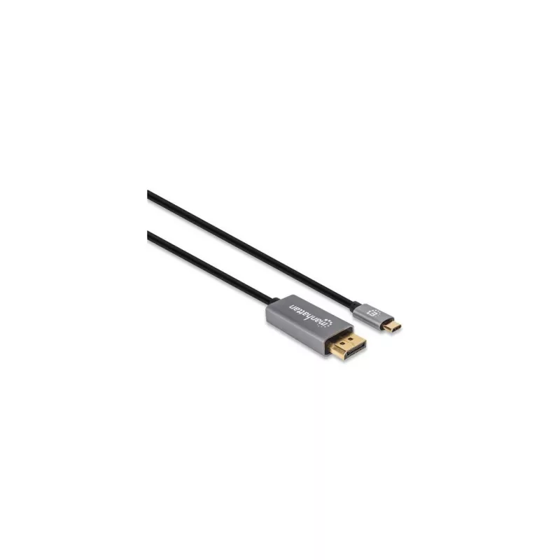Manhattan USB-C uz DisplayPort 1.4 kabelis, 8K@60Hz, 3m, vīr. uz vīr., nav divvirzienu, melns, trīs gadu garantija