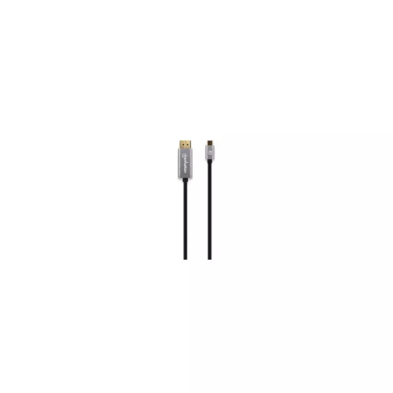 Manhattan USB-C uz DisplayPort 1.4 kabelis, 8K@60Hz, 3m, vīr. uz vīr., nav divvirzienu, melns, trīs gadu garantija