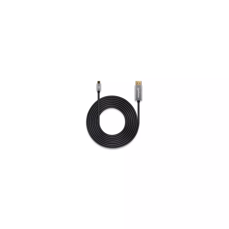 Manhattan USB-C uz DisplayPort 1.4 kabelis, 8K@60Hz, 3m, vīr. uz vīr., nav divvirzienu, melns, trīs gadu garantija