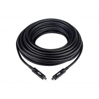 USB-C aktīvais optiskais kabelis 15 m ATEN UE3415F — USB-C uz USB-C, 15 Gbit/s, melns