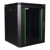 Brīvi stāvošs statīvs Lanview RDL12U66BL — 12U, 600 kg, atslēgas slēdzene, regulējamas kājas, kabeļu pārvaldība, IP40, melns