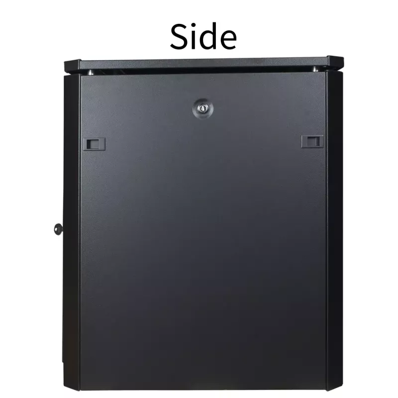 Brīvi stāvošs statīvs Lanview RDL12U66BL — 12U, 600 kg, atslēgas slēdzene, regulējamas kājas, kabeļu pārvaldība, IP40, melns