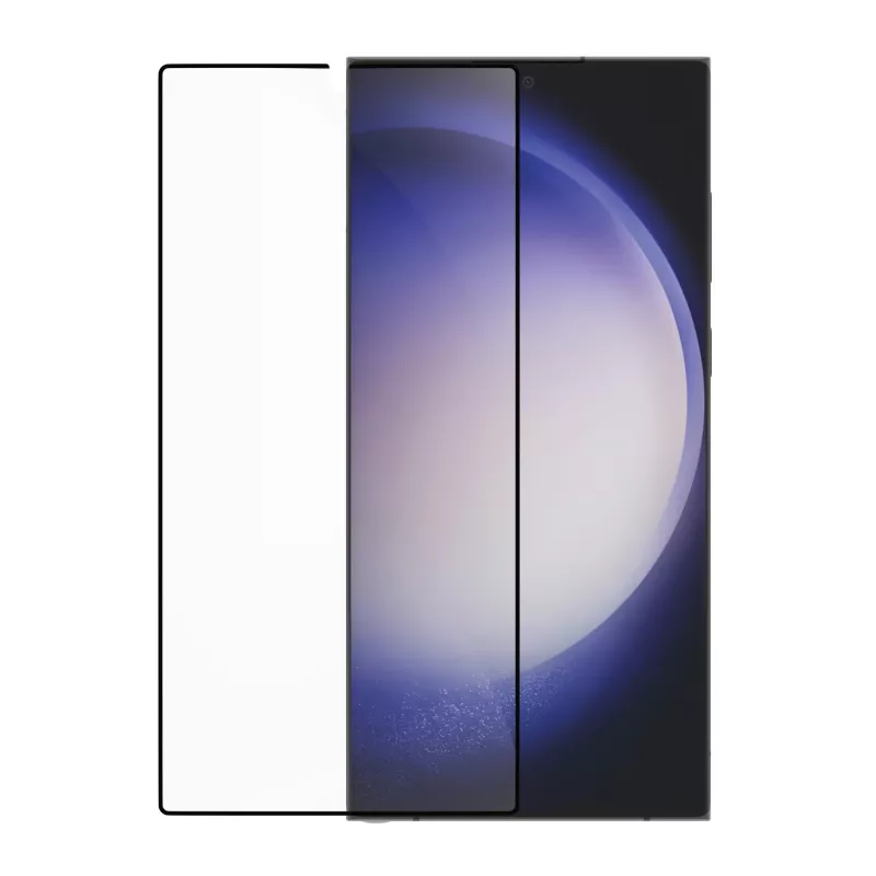 dbramante1928 Eco-Shield Samsung Galaxy S23 Ultra Melna maliņa Putekļu Skrāpējumu Izturīgs Rūdīta Stikla Ekrāna Aizsargs