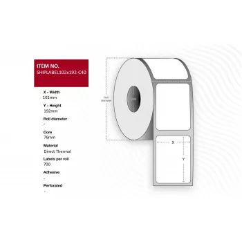 Printer label Capture SHIPLABEL102X192-C76 high-quality print resolution