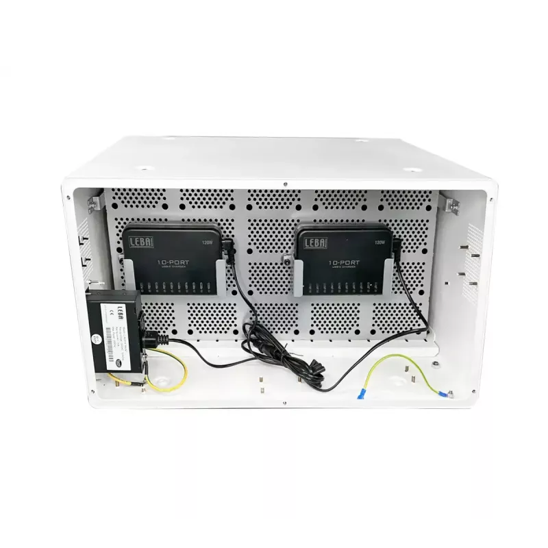 Portatīvo ierīču pārvaldības skapis LEBA NoteBox 16 ar atslēgas slēdzeni, USB-C pieslēgvietām, 12 W katrai ierīcei, USB 2.0, montāža pie sienas vai uz galda, balts