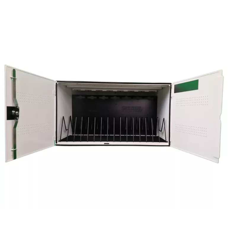 Portatīvo ierīču pārvaldības skapis LEBA NoteBox 16 ar atslēgas slēdzeni, USB-C pieslēgvietām, 12 W katrai ierīcei, USB 2.0, montāža pie sienas vai uz galda, balts