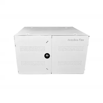 Portatīvo ierīču pārvaldības skapis LEBA NoteBox 16 ar atslēgas slēdzeni, USB-C pieslēgvietām, 12 W katrai ierīcei, USB 2.0, montāža pie sienas vai uz galda, balts