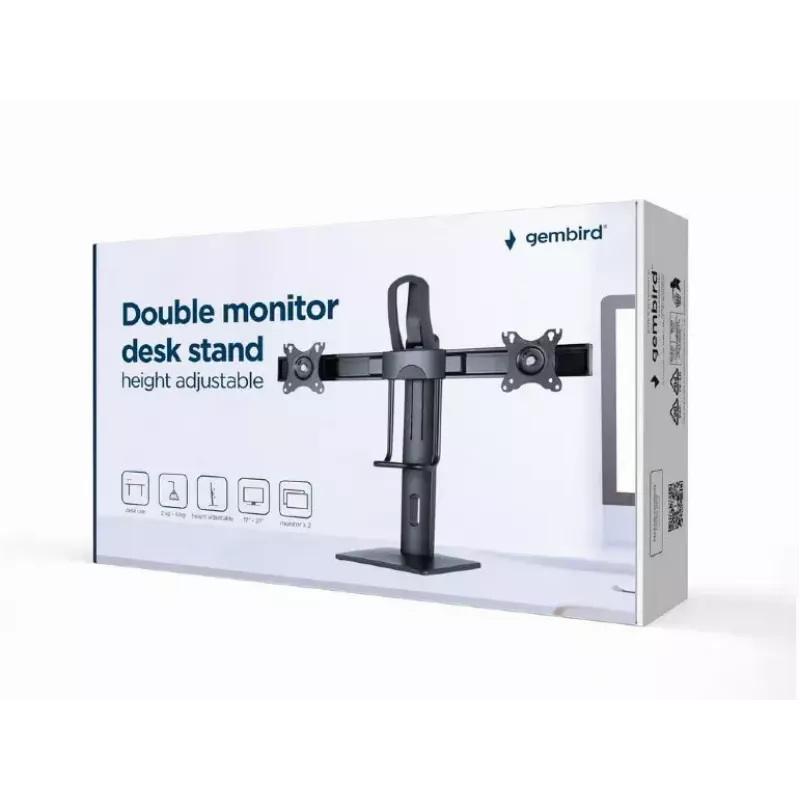 Monitoru stiprinājums Gembird MS-D2-01 27 collas melns brīvi stāvošs