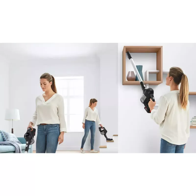 Bosch Serie 6 BBS611BSC stick vacuum/electric broom 2-in-1 stick vacuum baterija Dry Bagless Melns 2.5 Ah