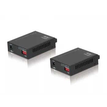 LevelOne RJ45 uz SC BIDI Fast Ethernet multivides pārveidotāju komplekts, vienmodas optiskā šķiedra, 20 km