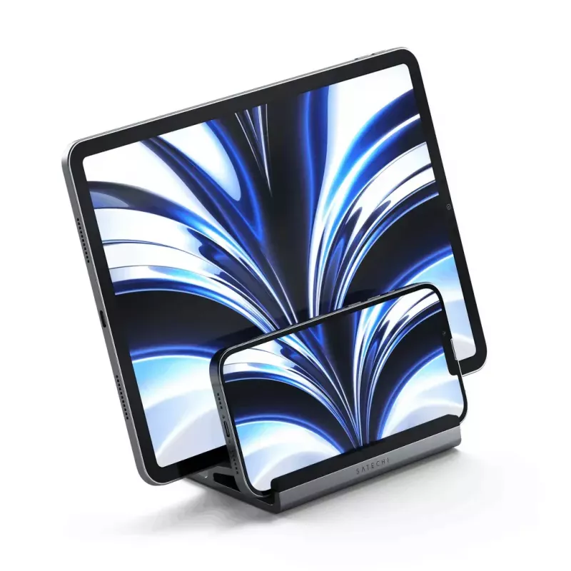 Klēpjdatora un planšetdatora statīvs Satechi ST-ADVSM sudraba krāsā, saderīgs ar MacBook Pro