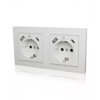 ICY BOX IB-MPS4200W-PD kontaktligzda F tips + USB A + USB C balta