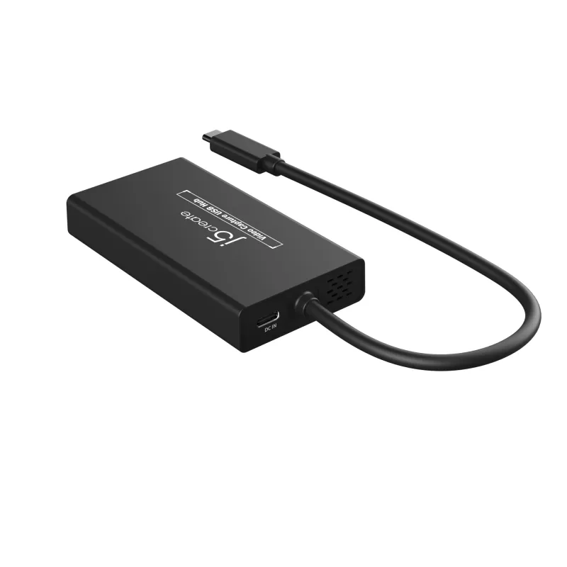Video uztveršanas USB centrmezgls j5create JVA01-N 1920x1080 30Hz Melns