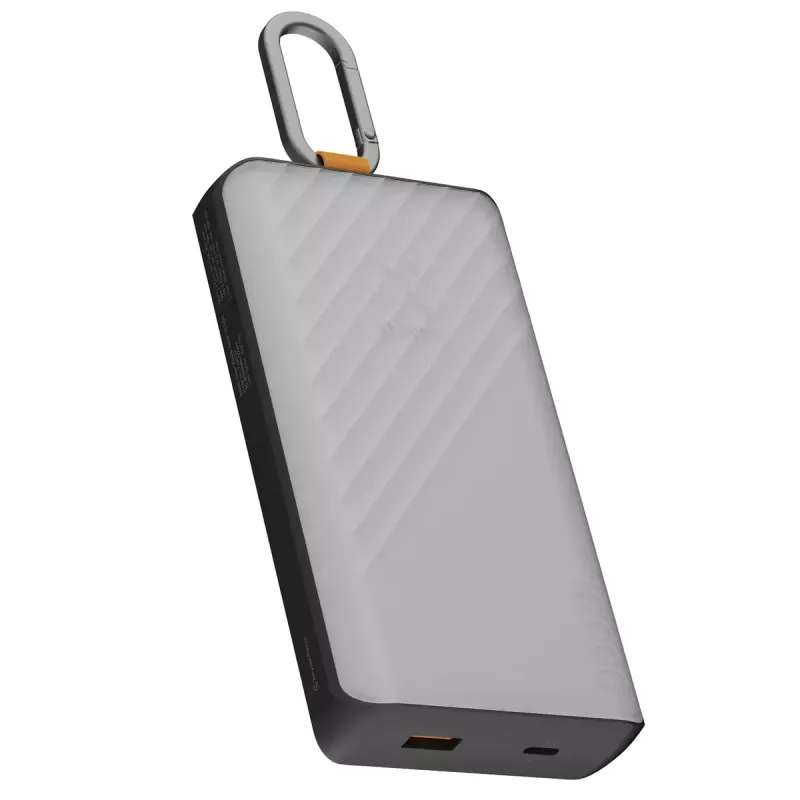 Ārējais akumulators Xtorm XG2S101 — 10000 mAh LiPo, 30 W, USB‑C + USB‑A, pelēks/melns/oranžs
