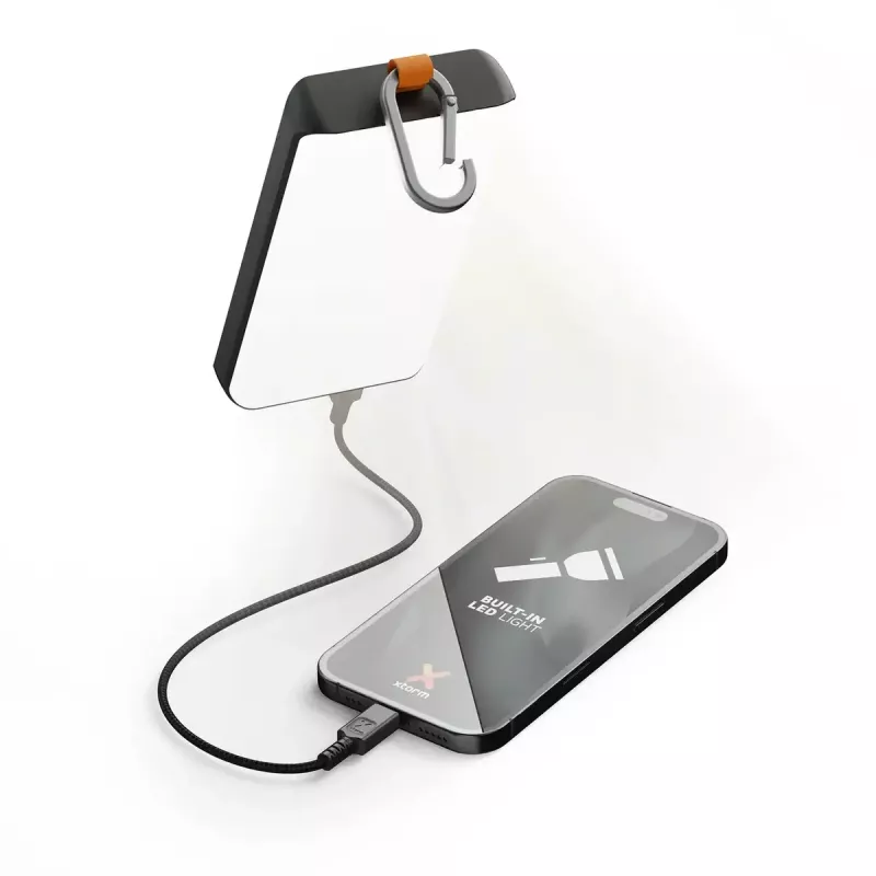 Ārējais akumulators Xtorm XG2S101 — 10000 mAh LiPo, 30 W, USB‑C + USB‑A, pelēks/melns/oranžs