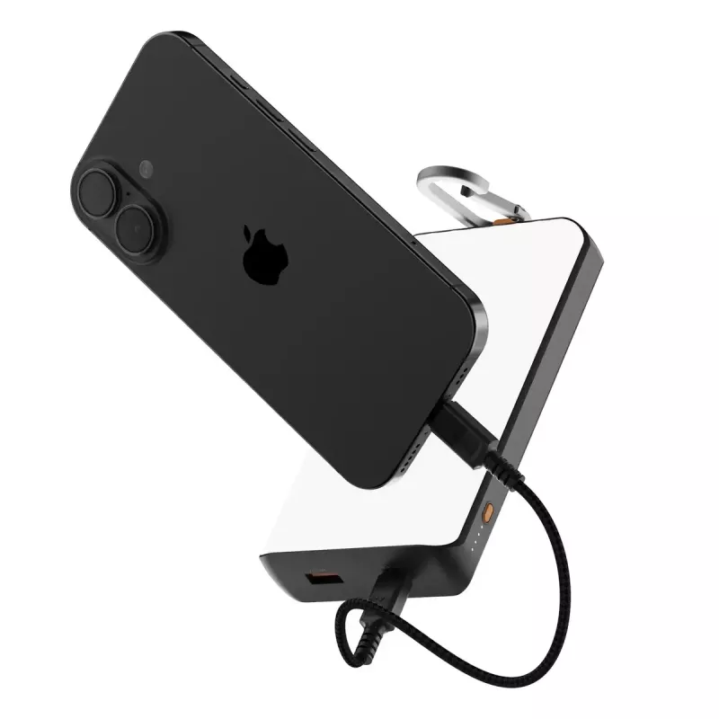Ārējais akumulators Xtorm XG2S101 — 10000 mAh LiPo, 30 W, USB‑C + USB‑A, pelēks/melns/oranžs
