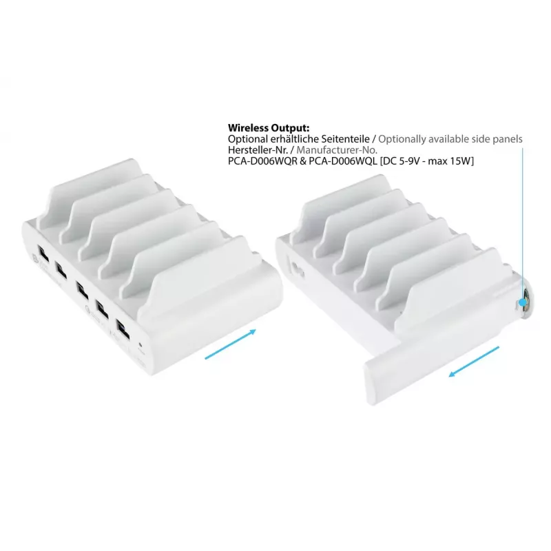 Alcasa PCA-D006W brīvi stāvoša uzlādes stacija, balta, 110 W, 100–240 V