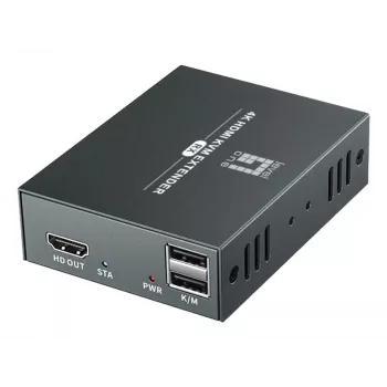 AV pagarinātājs (raidītājs un uztvērējs) LEVELONE HVE-8111, 3840x2160, Cat6, USB-A/USB-B, līdzstrāva 12V (2 gab.)
