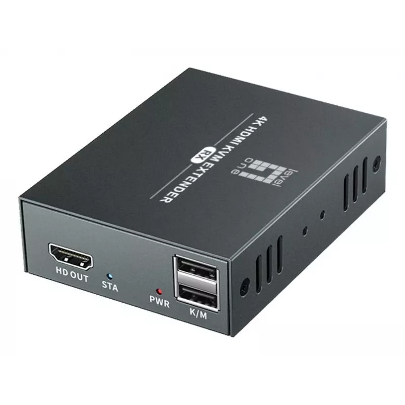 AV pagarinātājs (raidītājs un uztvērējs) LEVELONE HVE-8111, 3840x2160, Cat6, USB-A/USB-B, līdzstrāva 12V (2 gab.)