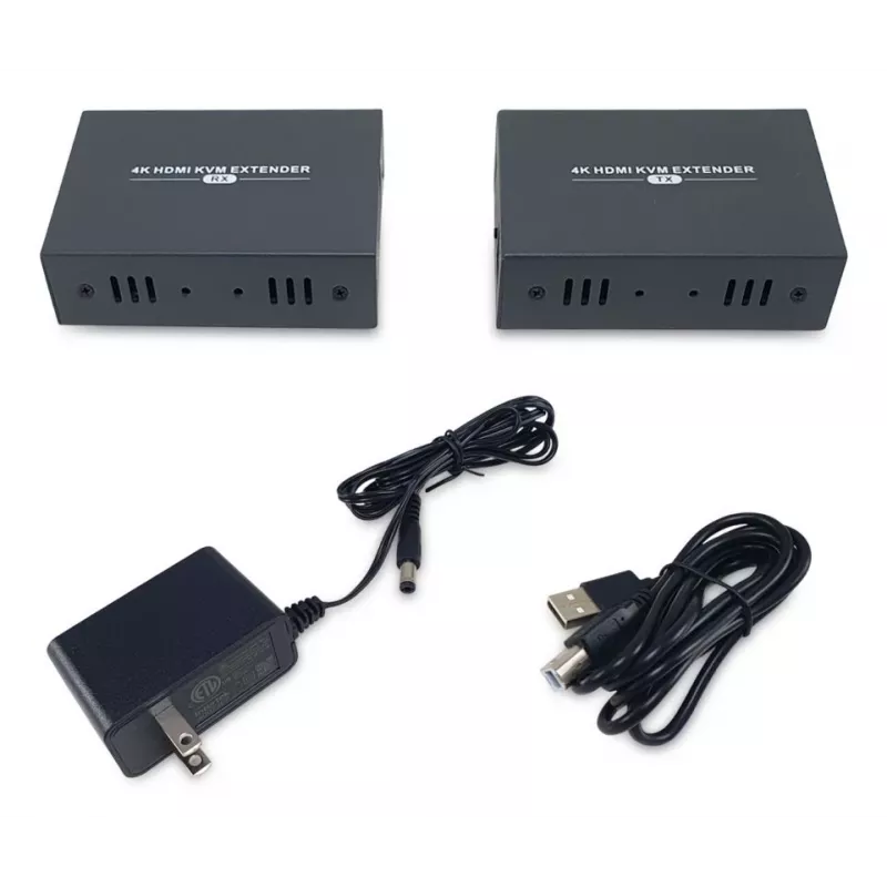 AV pagarinātājs (raidītājs un uztvērējs) LEVELONE HVE-8111, 3840x2160, Cat6, USB-A/USB-B, līdzstrāva 12V (2 gab.)