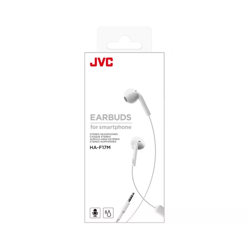 JVC HA-F17M austiņas ar vadu, ievietojamas ausīs, zvani/mūzika, balts