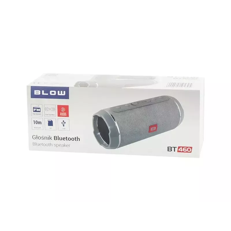 Mono portatīvais skaļrunis BLOW BT-460 PELĒKS — 5 W RMS, 2000 mAh baterija, Bluetooth 4.0, MicroSD, FM, AUX