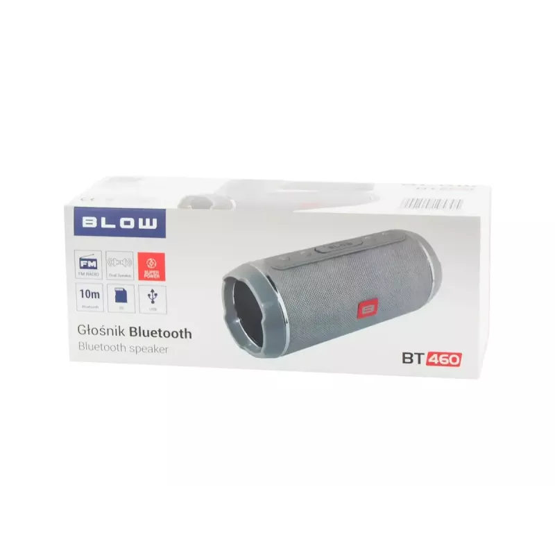 Mono portatīvais skaļrunis BLOW BT-460 PELĒKS — 5 W RMS, 2000 mAh baterija, Bluetooth 4.0, MicroSD, FM, AUX