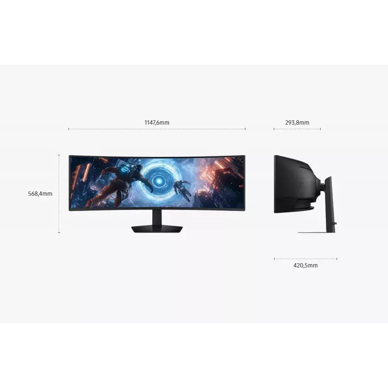 Samsung S49FG912EU datora monitors 124,5 cm (49 colli) 5120 x 1440 pikseļi Dual QHD LCD Melns