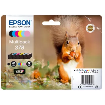 Tintes kasetne Epson C13T37884010 Melna Ciāna Gaiši ciāna fuksīna Gaiši fuksīna Dzeltena