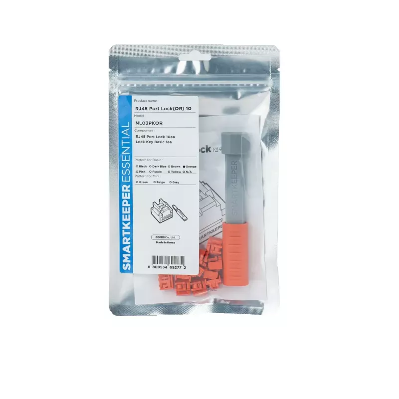 Porta bloķētājs + atslēga Smartkeeper NL03PKOR RJ-45 Oranžs 10 gab.