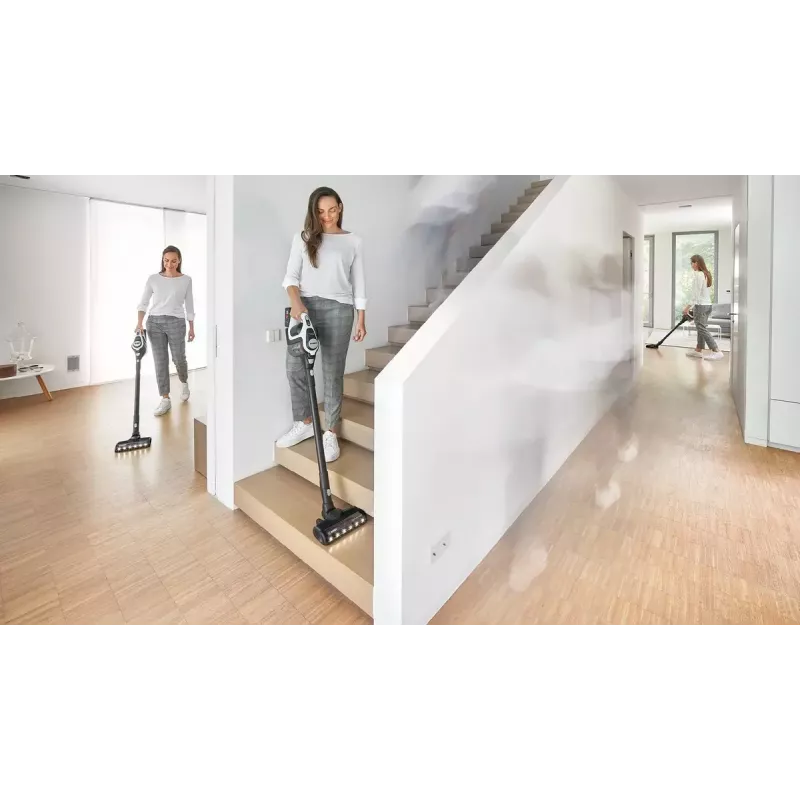 Bosch Serie 8 BBS8214 putekļu sūcējs ar kātu/elektriskā slota 2-in-1 putekļu sūcējs ar kātu Baterija Sausā tīrīšana Bez putekļu maisiņa Balts 4 Ah