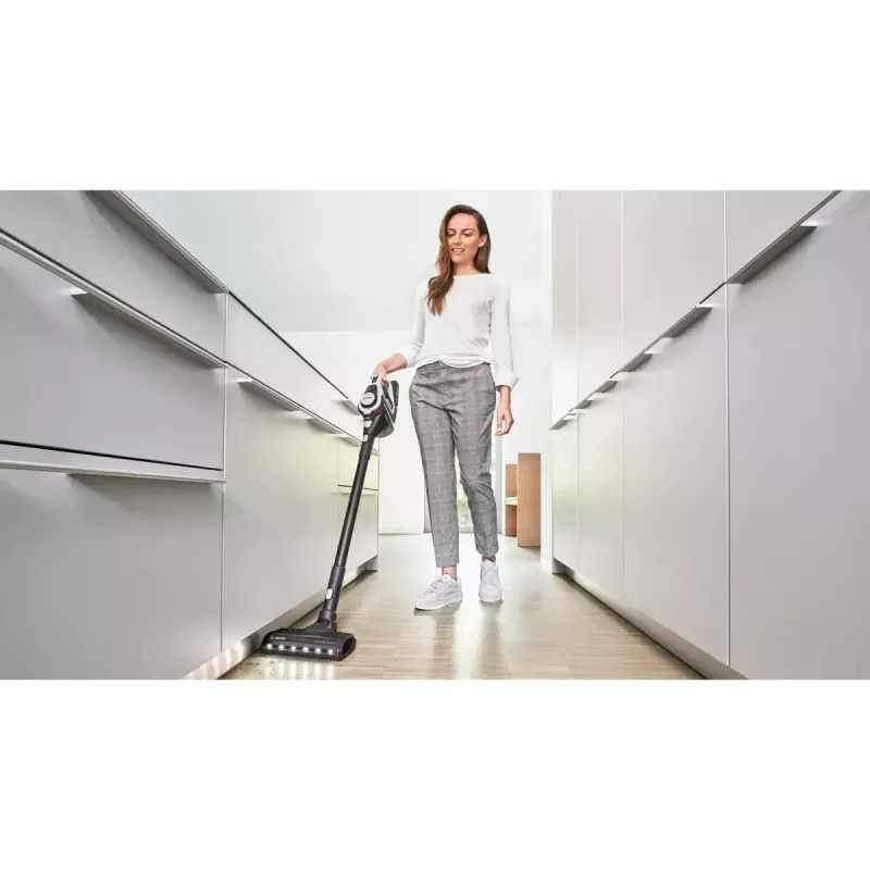 Bosch Serie 8 BBS8214 putekļu sūcējs ar kātu/elektriskā slota 2-in-1 putekļu sūcējs ar kātu Baterija Sausā tīrīšana Bez putekļu maisiņa Balts 4 Ah